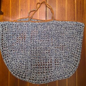 Crocheted cotton beach bag